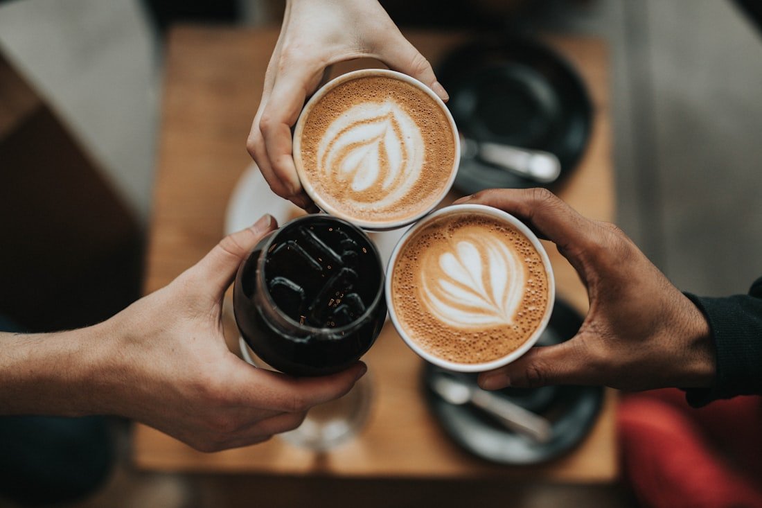 Barista pouring latte art